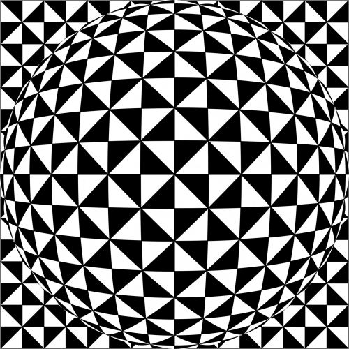 Geometric Sphere Black White