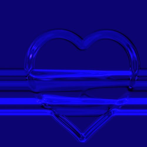 GF Heart Metallized Blue