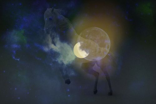 ghost horse moon sky