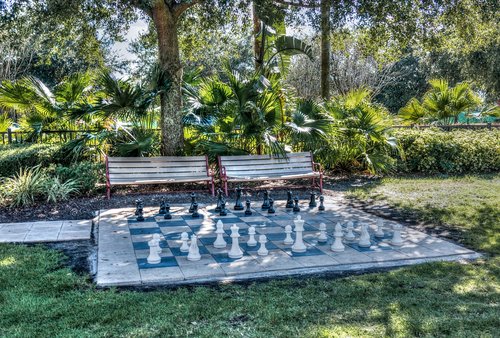 giant chess set  recreation  tropical