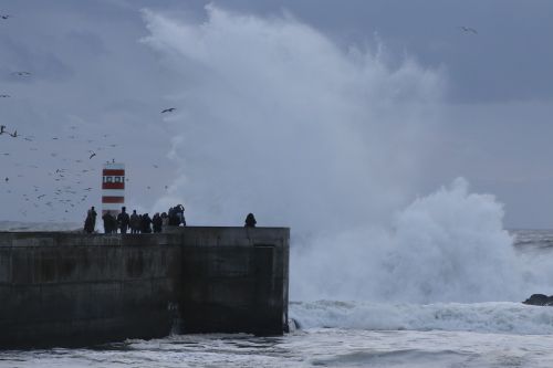 giant wave curling lighthouse