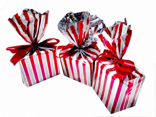 gifts wrapped red
