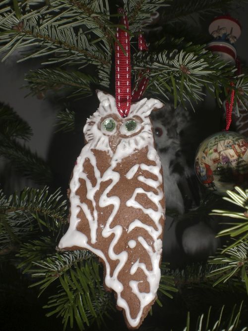 gingerbread christmas tree owl