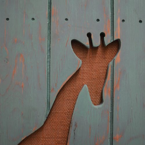 giraffe fabric wood