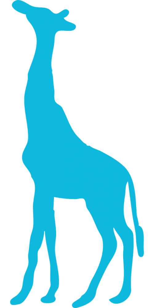 giraffe silhouette blue