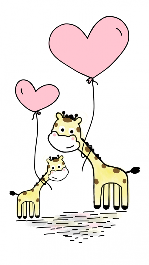 giraffe love balloon
