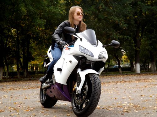 girl motorcycle leather jacket