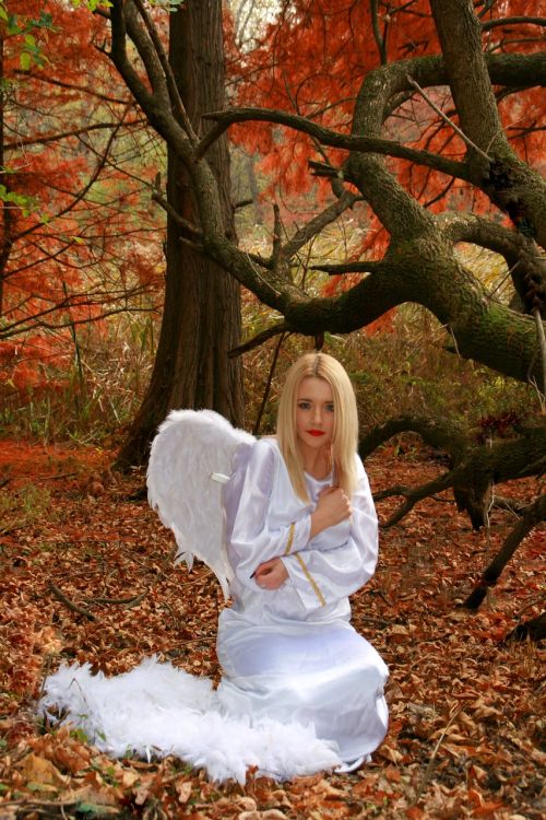 girl angel autumn