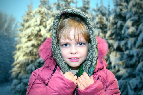 portrait girl winter