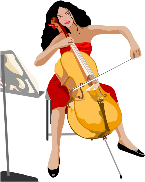 girl play cello instrument