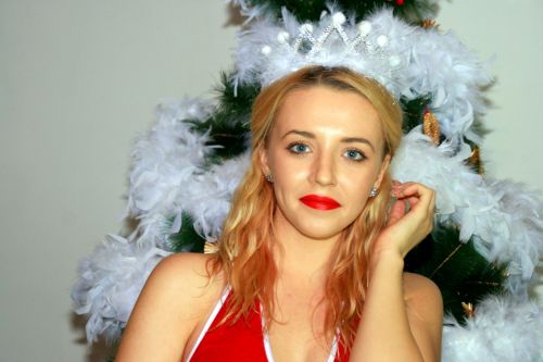 girl christmas tree wreath