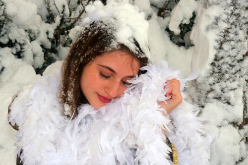 girl snow winter