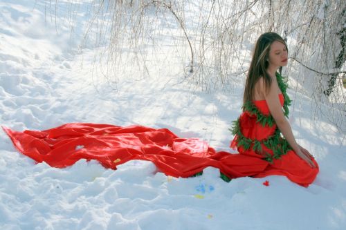 girl snow dress