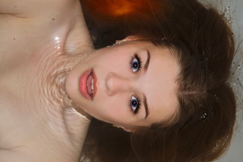 girl water hair