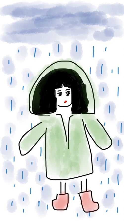 girl raincoat rain