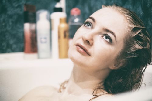 girl bath portrait