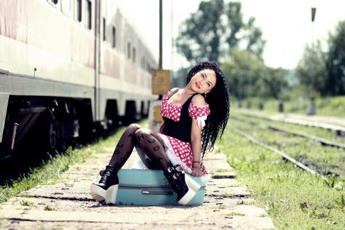 girl train station calling