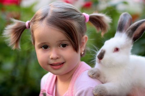 girl rabbit friendship