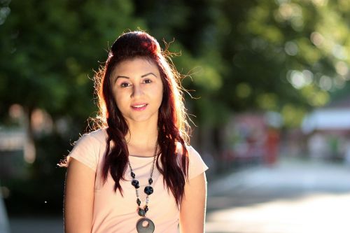 girl long hair brown eyes