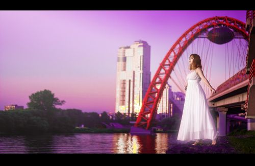girl angel the picturesque bridge