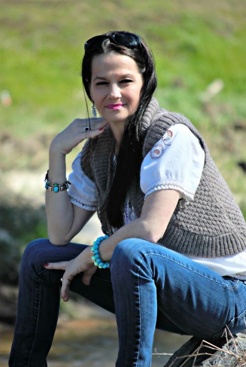 woman brunette long hair