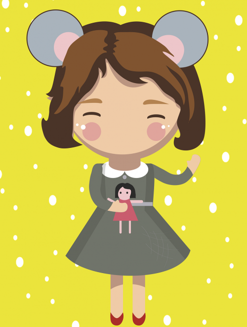 girl mouse baby doll