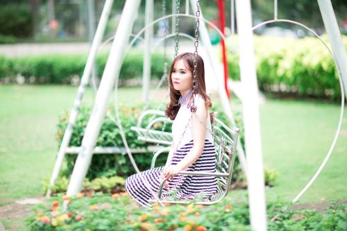 girl swing playground