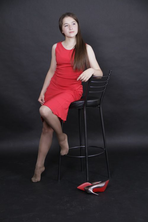 girl red dress
