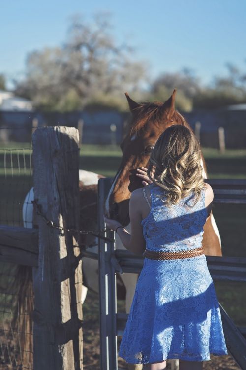 girl horse countryside