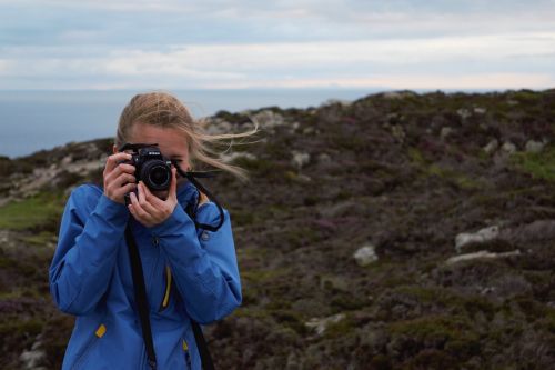 girl woman taking photo