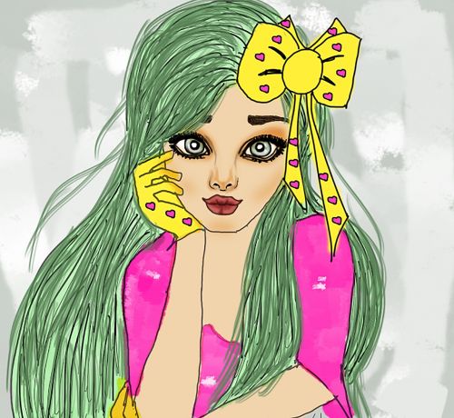 girl green hair