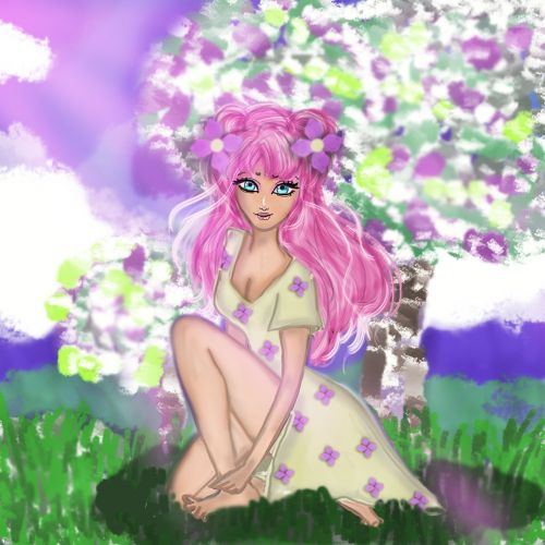 girl tree pink