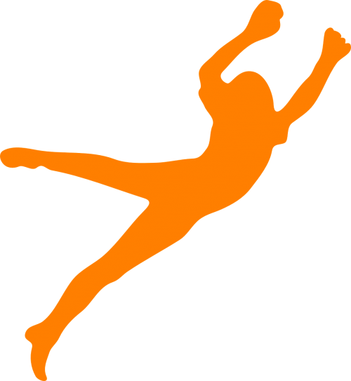 girl orange jump