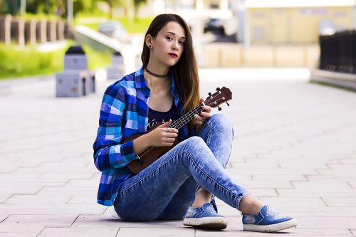 girl ukulele portrait of a girl