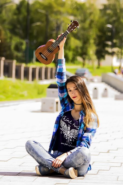 girl ukulele portrait of a girl