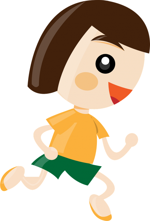 girl running cartoon