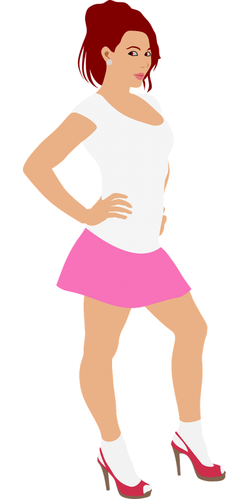 girl high-heel short skirt
