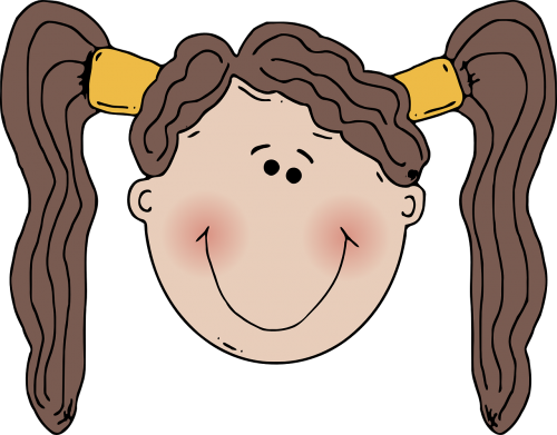 girl smiling ponytails