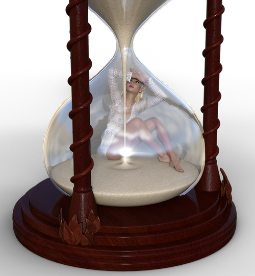 girl  hourglass  timepiece