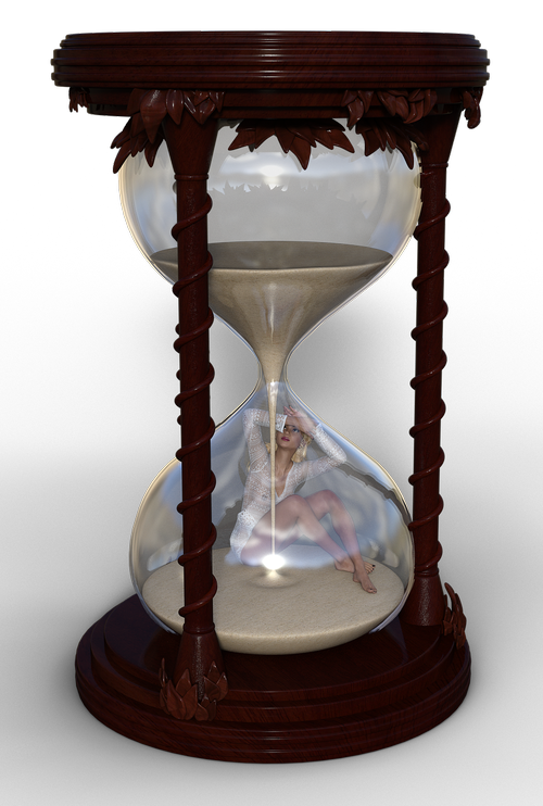 girl  hourglass  timepiece