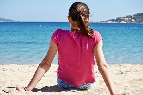 girl  beach  sea