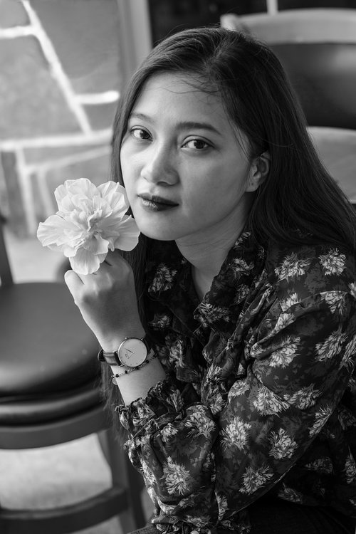 girl  black-white photograph