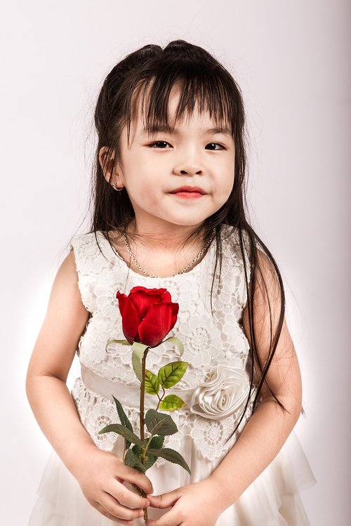 girl  rose  flower