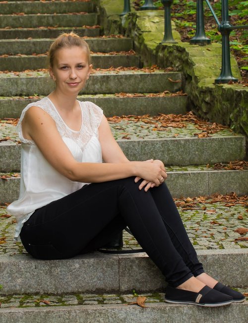 girl  stairs  sitting