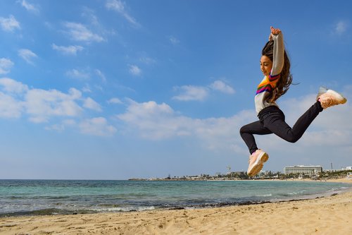 girl  teenager  jumping