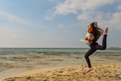 girl  teenager  jumping