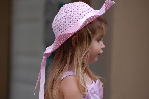 girl pink hat
