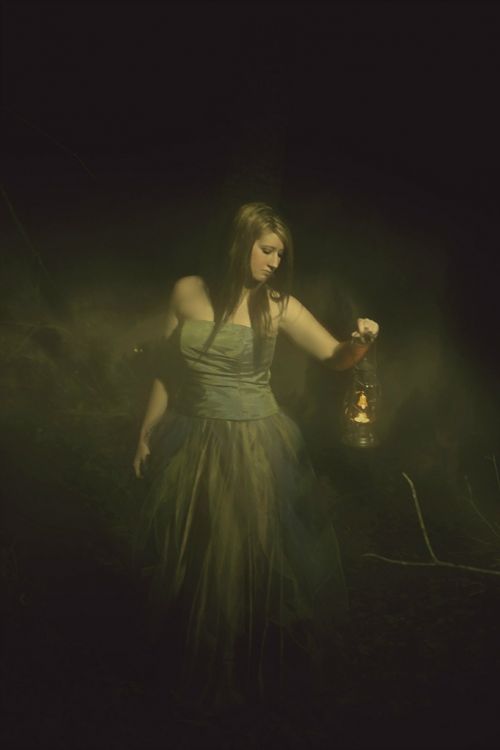 girl nighttime lantern