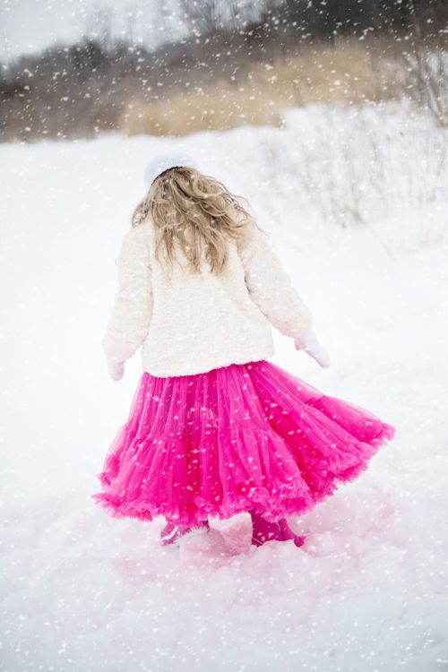 girl little girl snow