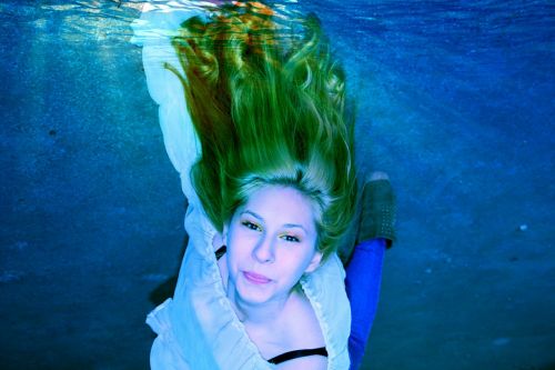 girl underwater water